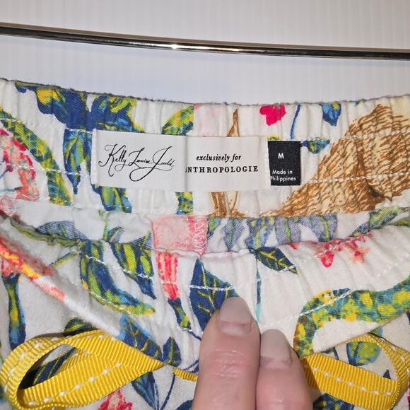 Anthropologie x Kelly Louise Judd Fable Flannel Pajama Set Floral White Multi M - Picture 7 of 11